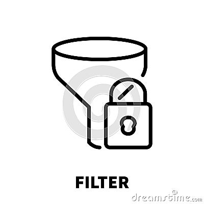 Filter icon or logo in modern line style. Vector Illustration