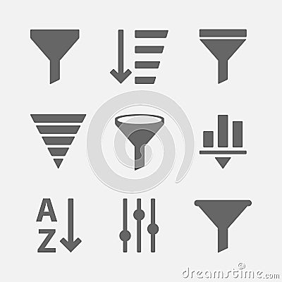 Filter icon vector set Vector Illustration