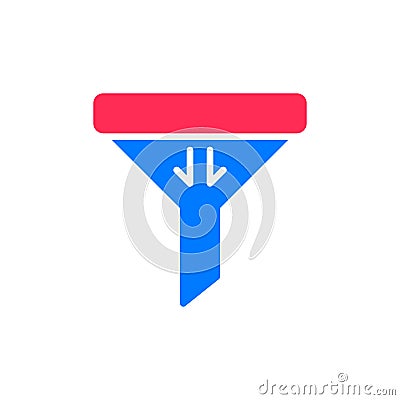 Filter, sort colorful icon, vector flat sign. Vector Illustration