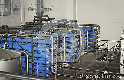 Filter system at a large beer company Stock Photo