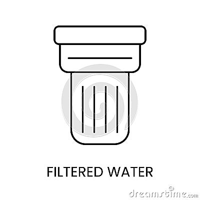 Filtered water line vector icon with editable stroke for placement on packaging Vector Illustration