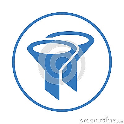 Filtering, filters, restriction, stricture icon. Blue vector design. Vector Illustration