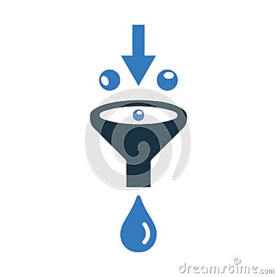 Filtering, process, separate icon. Simple vector sketch. Vector Illustration