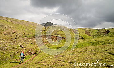 Fimmvorduhals trek in Iceland Stock Photo