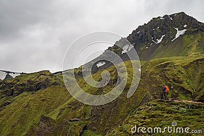 Fimmvorduhals trek in Iceland Stock Photo