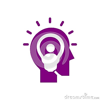 Bulb, light , business light, idea, team, Creative business idea purple color icon Vector Illustration