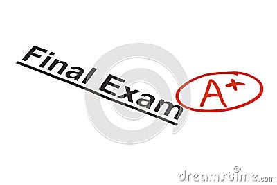 Final Exam Marked With A+ Stock Photo