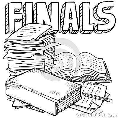 Final exams sketch Vector Illustration