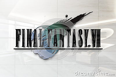 Final fantasy vii on glossy office wall realistic texture Editorial Stock Photo