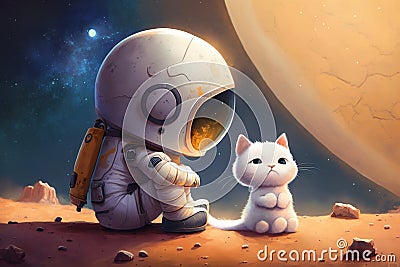 The Final Frontier, A 3D Adventure for Kids and Cat Lovers Alike, generative Ai Stock Photo