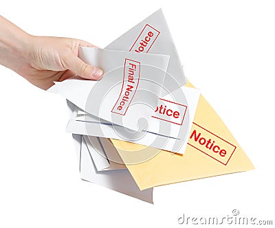 Final notice bills Stock Photo