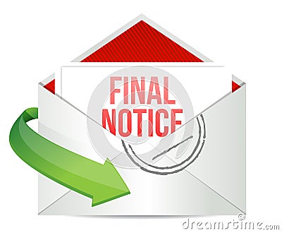 Final notice envelope mail correspondence Cartoon Illustration