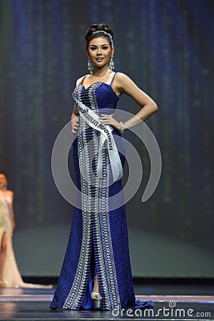 Final Round of Miss Supranational Thailand 2017 on big stage a Editorial Stock Photo