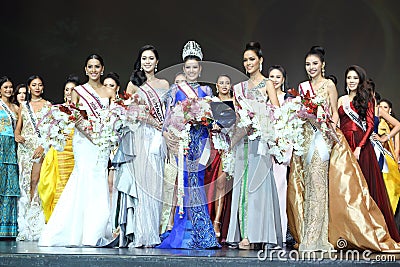 Final Round of `Miss Supranational Thailand 2017` on big stage at Siam Niramit Editorial Stock Photo