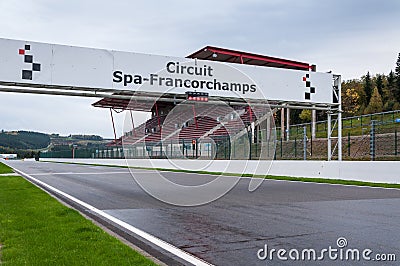 Final straight at circuit de Spa-Francorchamps Editorial Stock Photo
