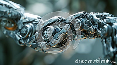 Finally an image shows a complex mechanical arm made of multiple shape memory alloys joined together. The arm is seen Stock Photo