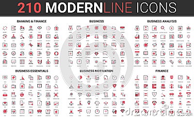 Finance analysis banking, business motivation, safe money payment, investment icon set Vector Illustration