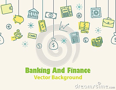 Finance and banking ,Money background , print , seamless Vector Illustration