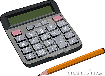 Finance budget calculation with pencil. Raster Illustration Stock Photo