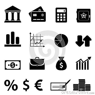 Finance, business and banking icons Vector Illustration