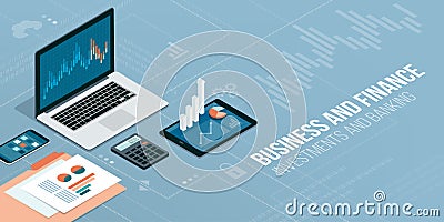 Finance and technology Vector Illustration