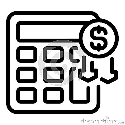 Finance calculator icon outline vector. Poor people Vector Illustration