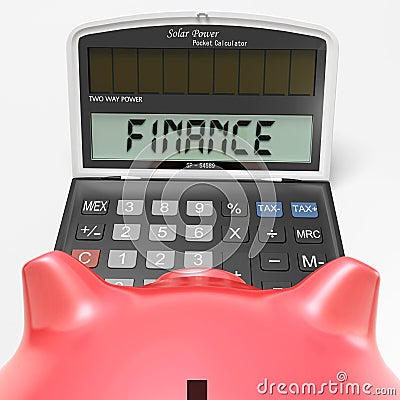 Finance Calculator Shows Money, Commerce And Accounting Stock Photo