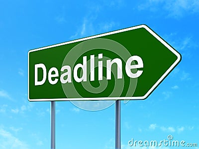 Finance concept: Deadline on road sign background Stock Photo