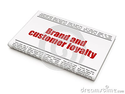 Finance concept: newspaper headline Brand and Customer loyalty Stock Photo