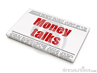 Finance concept: newspaper headline Money Talks Stock Photo