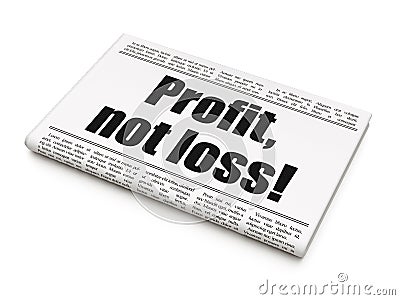 Finance concept: newspaper headline Profit, Not Loss! Stock Photo