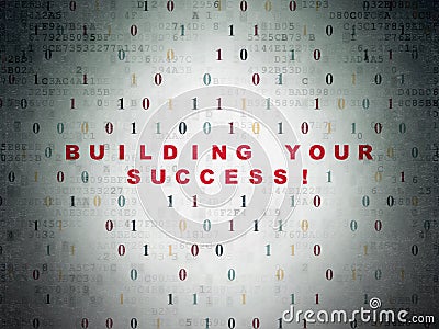 Finance concept: Building your Success! on Digital Data Paper background Stock Photo