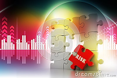 Finance concept: Risk on red puzzle piece Stock Photo