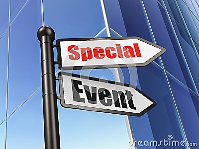 Finance concept: sign Special Event on Building background Stock Photo