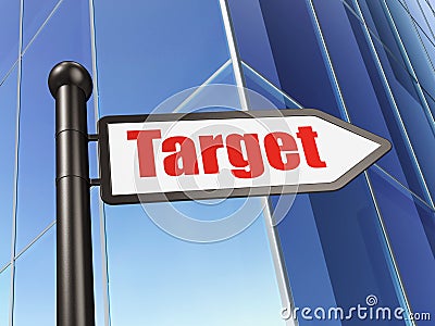 Finance concept: sign Target on Building background Stock Photo