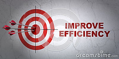 Finance concept: target and Improve Efficiency on wall background Stock Photo