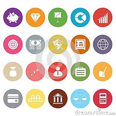 Finance flat icons on white background Vector Illustration