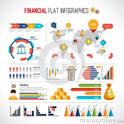 Finance flat infographic Vector Illustration