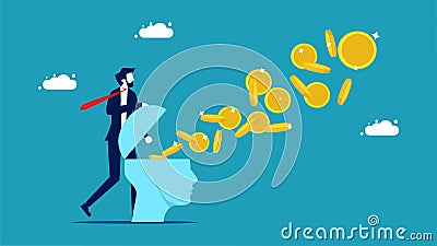 Finance head. businessman opens a finance head. business concept vector Vector Illustration