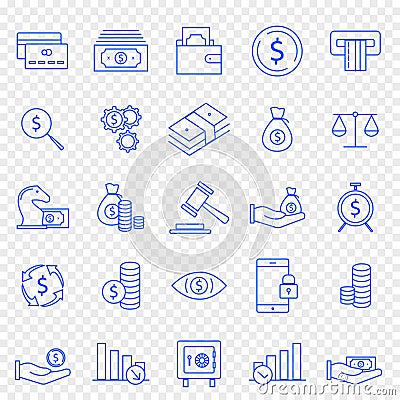 Finance Icon set. 25 Vector Icons Pack Vector Illustration