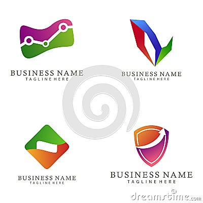 Finance and investment logo and icon design Vector Illustration