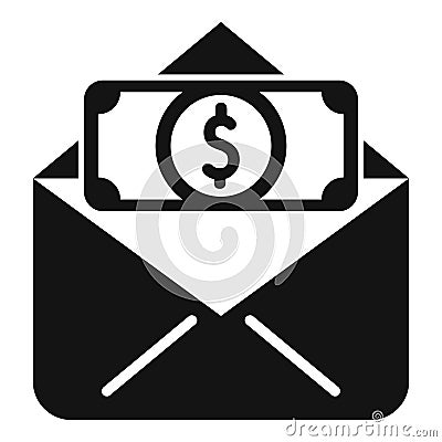 Finance mail support icon simple vector. Online donation Vector Illustration