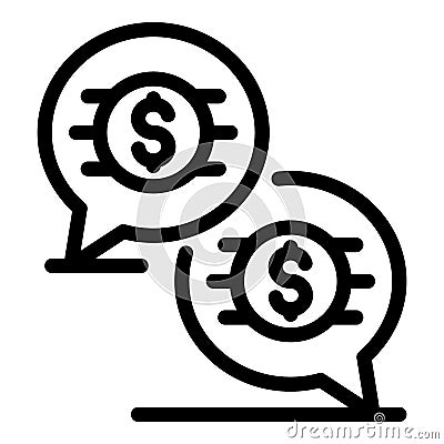 Finance manager chat icon, outline style Vector Illustration