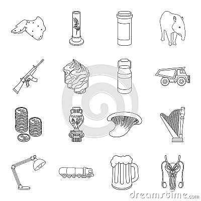 Finance, medicine, cooking and other web icon in outline style.lighting, education, medicine icons in set collection. Vector Illustration