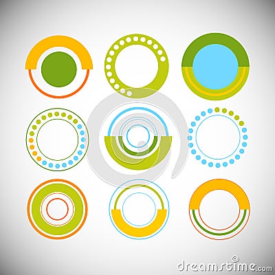 Finance Pie Diagram Circle Infographic with Financial Business Graph Set Vector Illustration