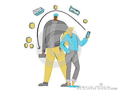 Finance for teens concept. Vector color design Vector Illustration