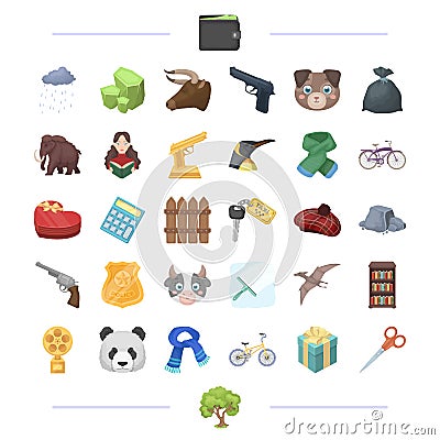 Finance, weapons, animal and other web icon in cartoon style.education, sports, travel icons in set collection. Vector Illustration