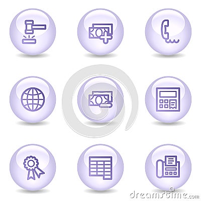 Finance web icons, glossy pearl series set 2 Vector Illustration