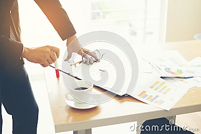 Finance Working in a business office Stock Photo