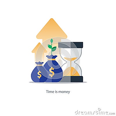 Finances and investment management, budget planning, compound interest, income Vector Illustration